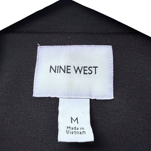 Nine West Womens Blazer Size Medium Black Stretch Ponte Knit Career Jacket - Picture 5 of 9